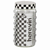 Glass Jar with Lid, Clear & Brown